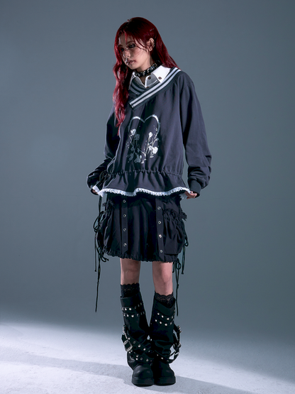 Drawstring Oversized Hoodie Top【s0000013912】