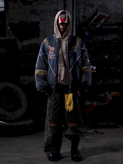 PU Distressed Diamond Cargo Pants【s0000015175】