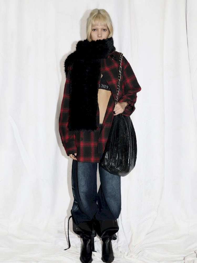 REVERSIBLE SCARF + RED PLAID SHIRT [S0000010950]