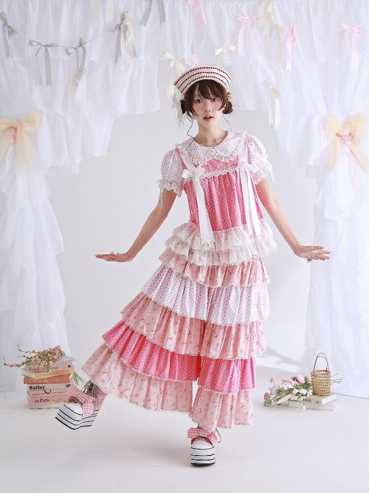 Pink Polka Dot Bow Inner Shirt【s0000016554】