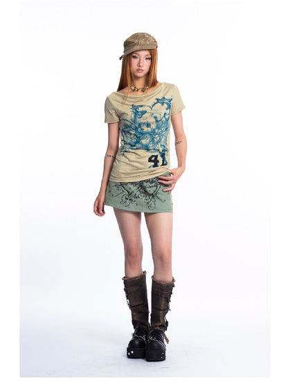 Love Arrow Vintage Denim Culottes【s0000018051】