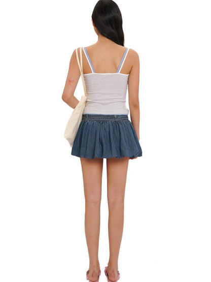 Adjustable buckle anti-glare cowboy bud skirt【s0000013462】