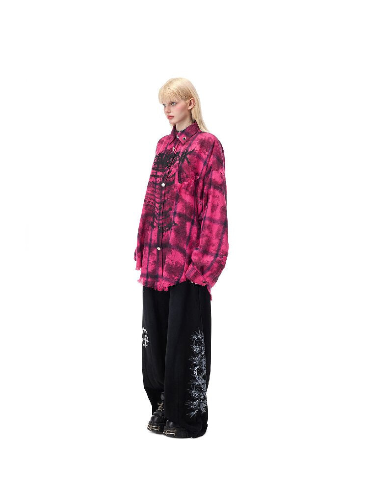 Electric Moon Riveted Plaid Shirt【s0000017724】