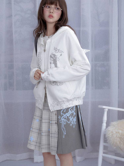 Graffiti Print Hooded Sweatshirt【s0000014364】