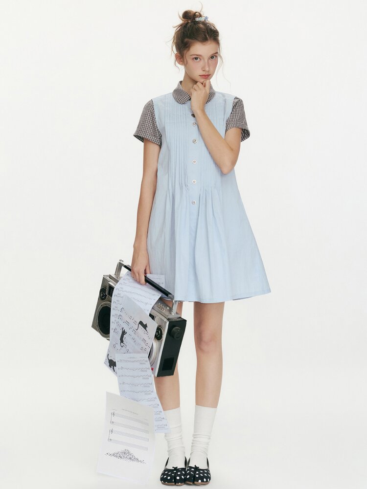 Rain Falling Organ Fake Two Dress【s0000015685】
