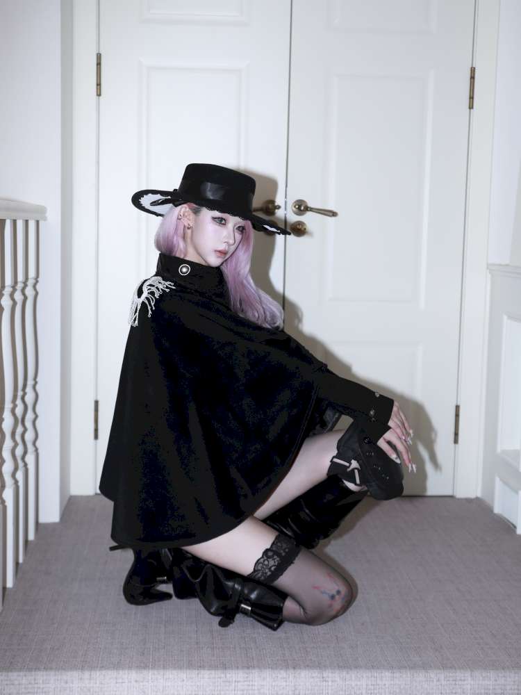 Detachable Fringed Buckle Cape【s0000015420】