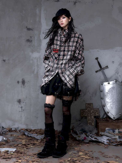 Rock Rebel Punk Check Shirt Jacket【s0000014656】