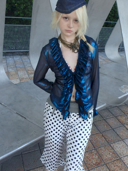 Polka dot wide-leg casual pants【s0000013180】