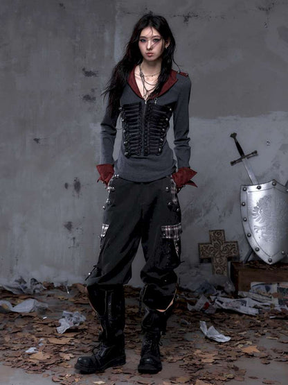 Vintage Punk Knight Slim Fit Shirt【s0000014652】