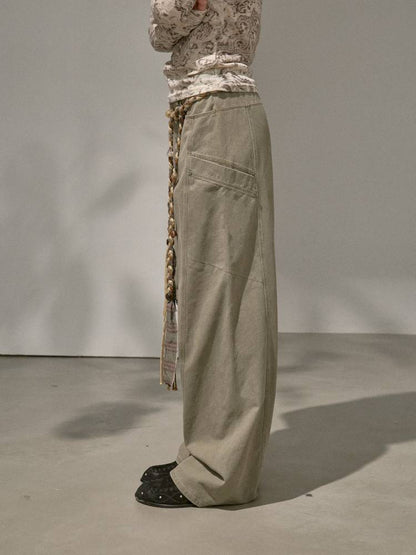 Split Side Pocket Riveted Washed Trousers【s0000014406】