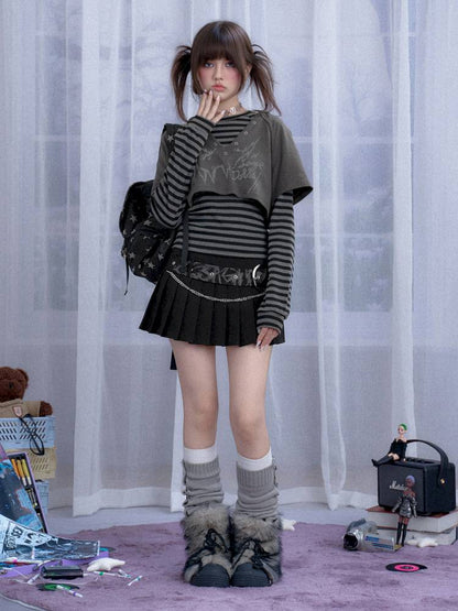 Two-Piece Suit Hooded T-Shirt【s0000014367】