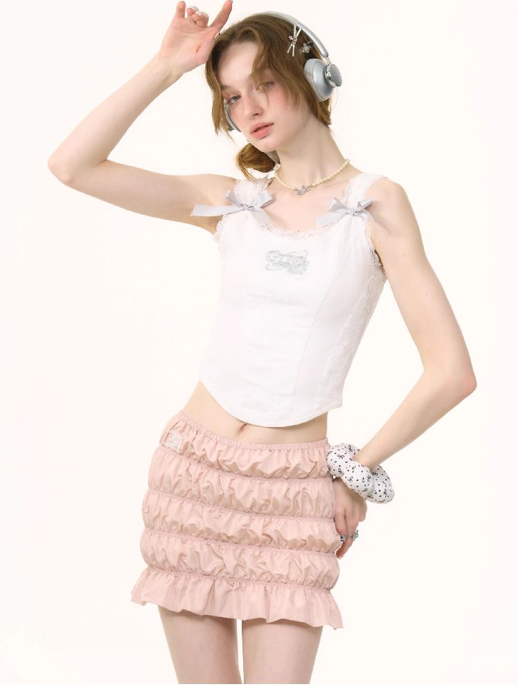 Lace Bow Tank Camisole【s0000012246】