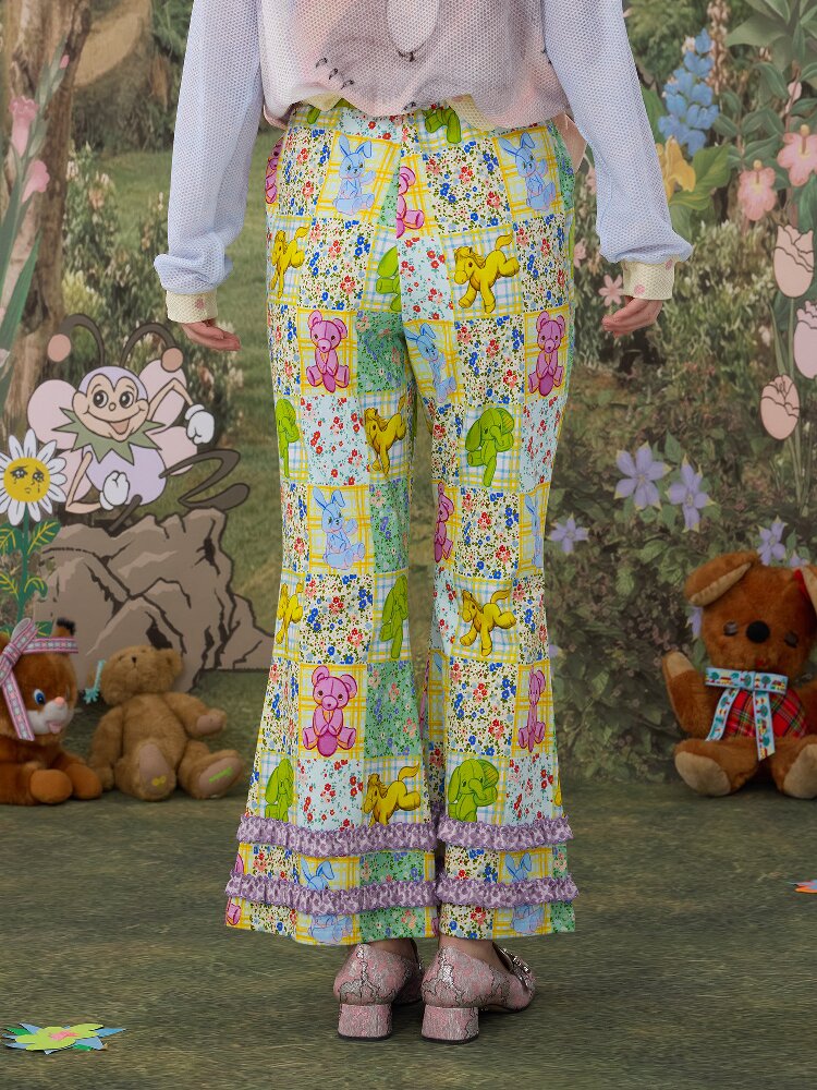 Stretch Floral Animal Print Pants【s0000017126】