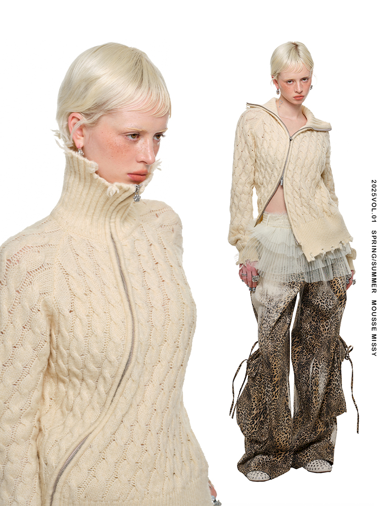 Slant Placket Knit Cardigan【s0000011576】