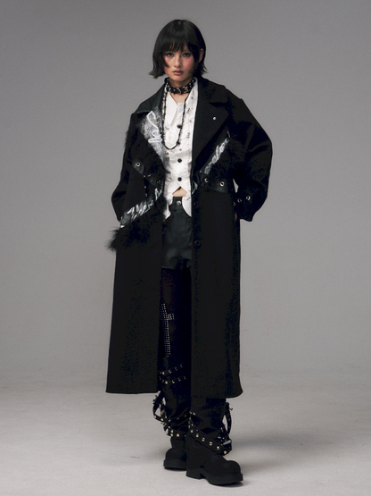 Punk Rock Heavy Print Loose Tweed Coat【s0000014705】