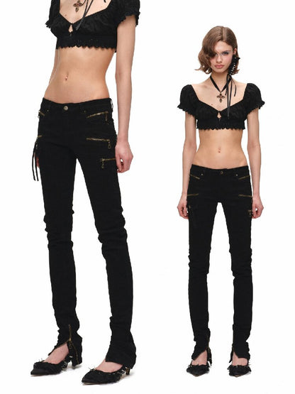 Washed Elastic Skinny Jeans【s0000016921】