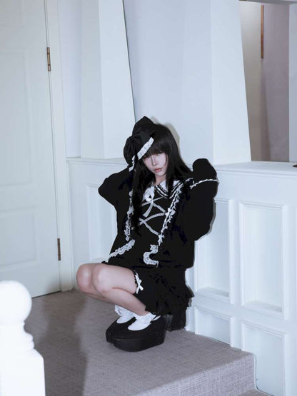 Detachable Navy Collar Sweatshirt【s0000015422】