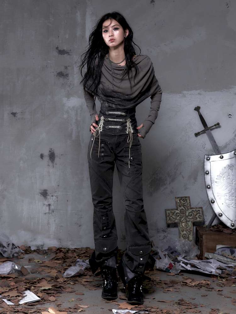 Double-breasted belted waist belt【s0000014464】