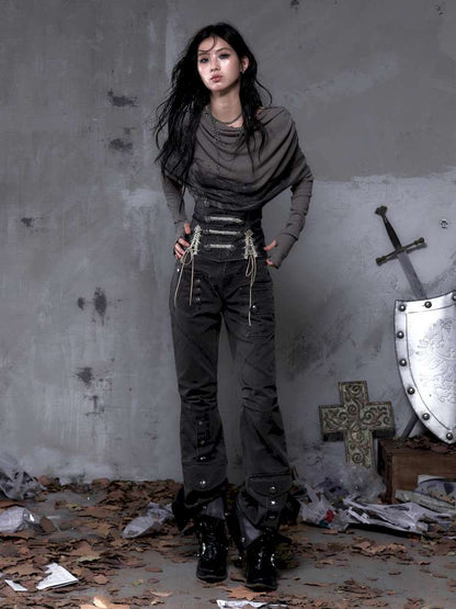 Double-breasted belted waist belt【s0000014464】