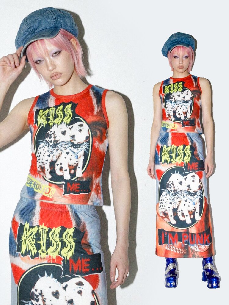 American Print Stretch Slim Vest【s0000016698】