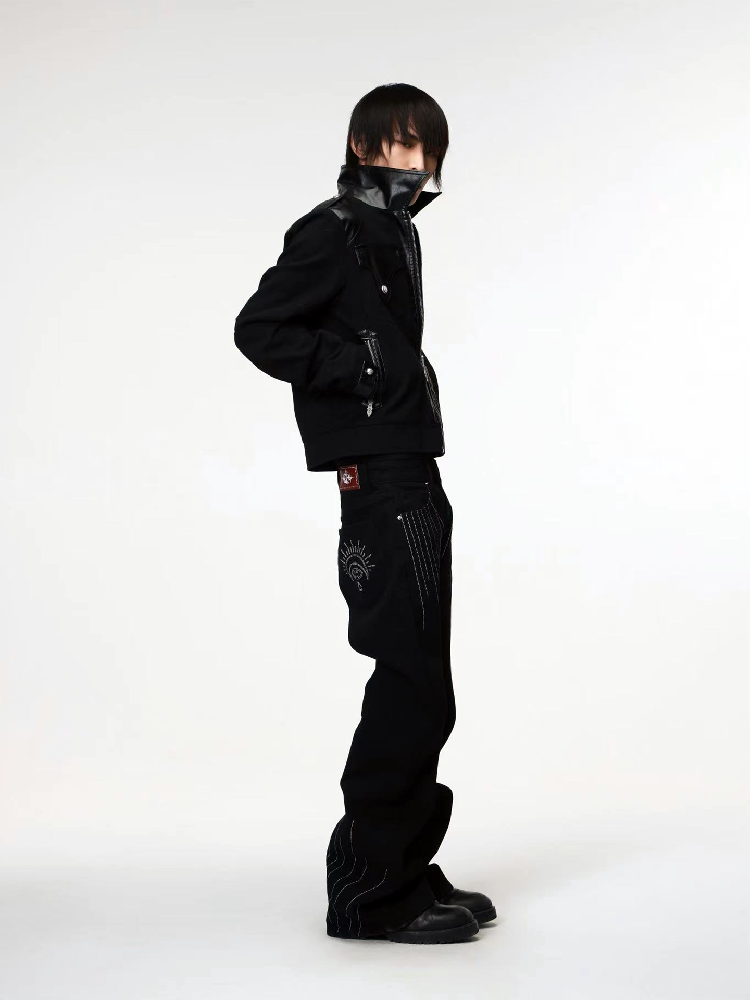 Brushed Patchwork Zipper Jacket【s0000018211】