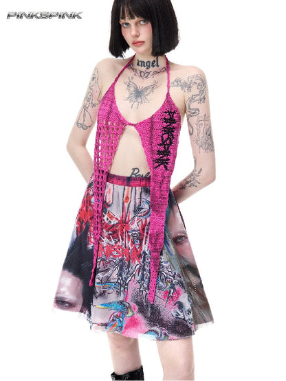 Star Embroidery Halter Top【s0000017725】