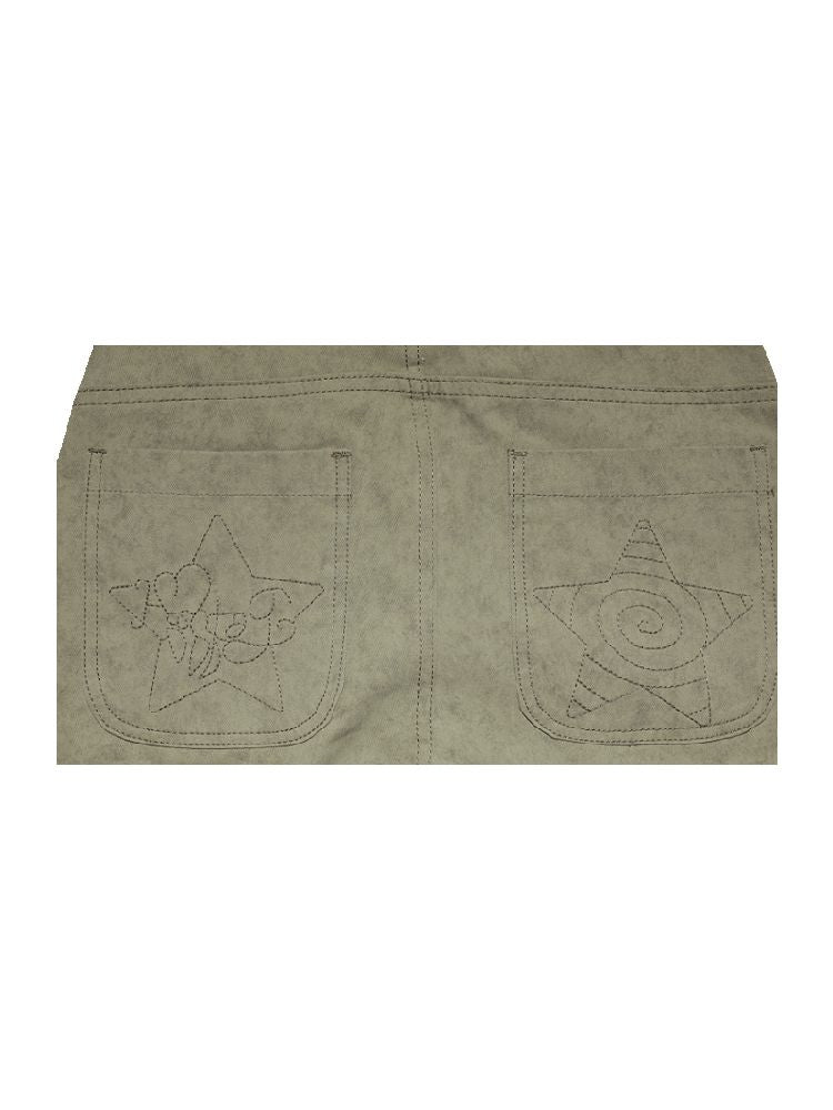 Stars Old Illustration Wide Leg Pants【s0000012202】