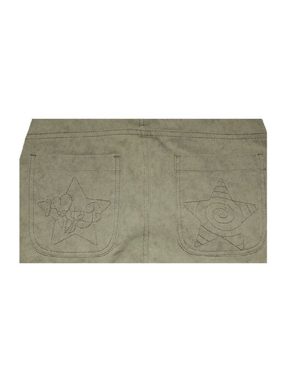 Stars Old Illustration Wide Leg Pants【s0000012202】