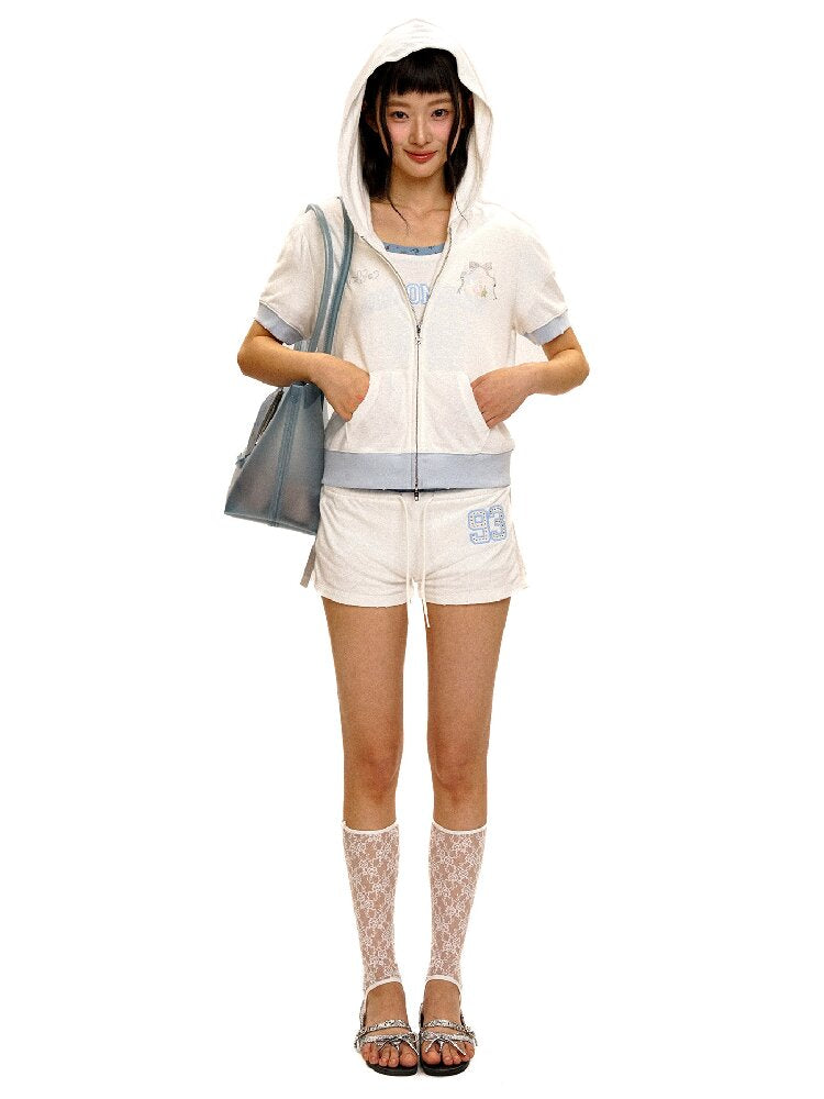 Rabbit Badge Cardigan Shorts Set【s0000017412】