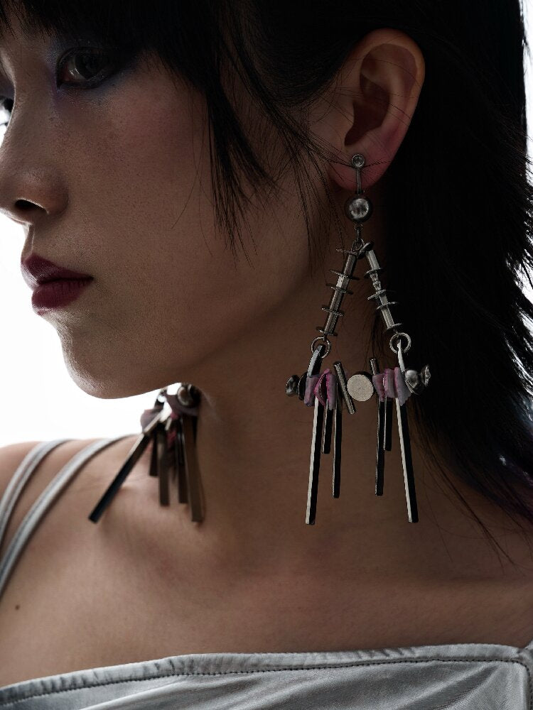 Natural Shell Futuristic Punk Earrings【s0000018853】