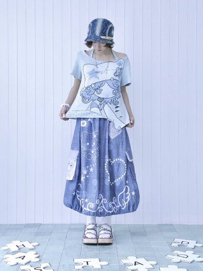 Vintage Halter Strap Two Piece T-shirt【s0000017477】