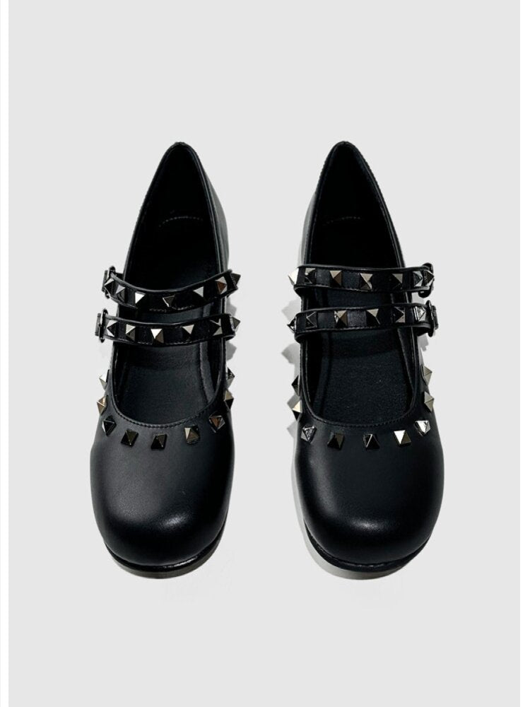 Vintage Rivet Flat Ballet Shoes【s0000015705】