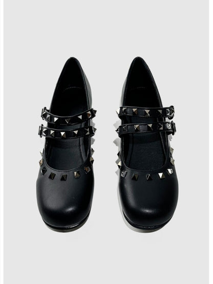 Vintage Rivet Flat Ballet Shoes【s0000015705】