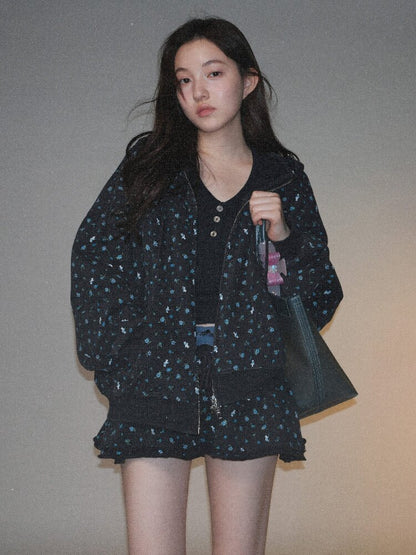 Hand Painted Floral Hoodie Set【s0000017921】