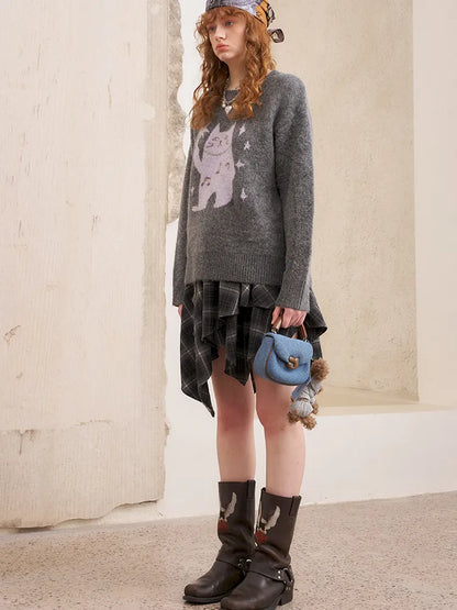 Relaxed-Fit Soft Pullover Knit Sweater【s0000014054】