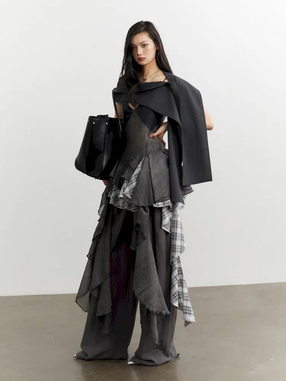 Stitching Irregular Ruffle Versatile Sundress【s0000014033】