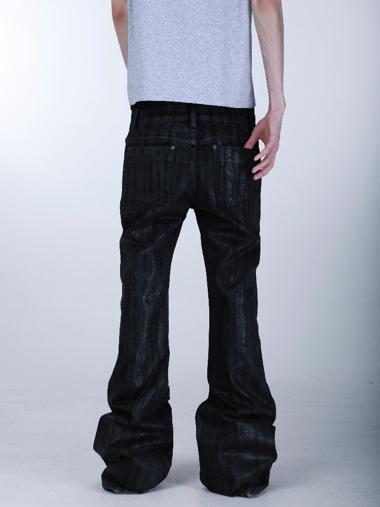 Bamboo Strip Brushed Wax Jeans【s0000016669】