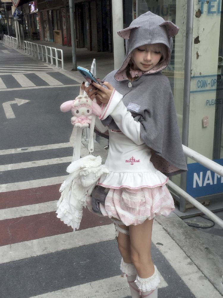 Cat Ears Hooded Short Coat Poncho【s0000011845】