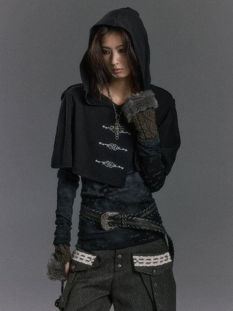Embossed Silver Lettered Hooded Knit【s0000019236】