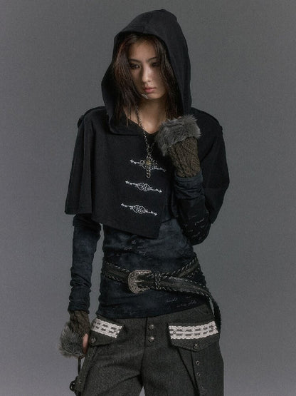 Embossed Silver Lettered Hooded Knit【s0000019236】