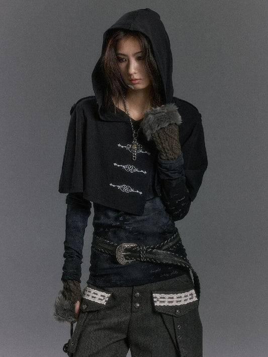 Embossed Silver Lettered Hooded Knit【s0000019236】