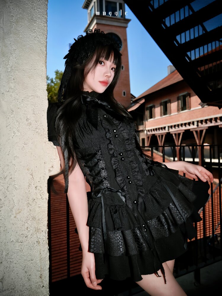 Gothic Vintage Waist Lace Dress【s0000016941】