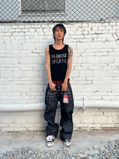 Laser Lamp Ball Double Waist Jeans【s0000016976】