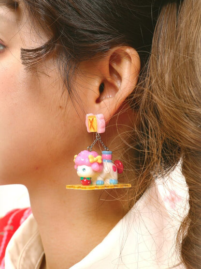 Vintage Lamb Resin Color Earrings【s0000015581】