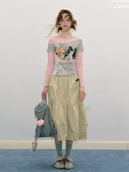 Pocket Drawstring Midi Skirt【s0000017888】