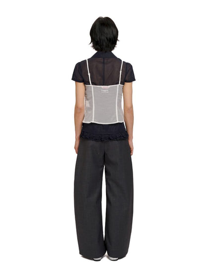 Overlay niche design lace-up camisole【s0000012521】