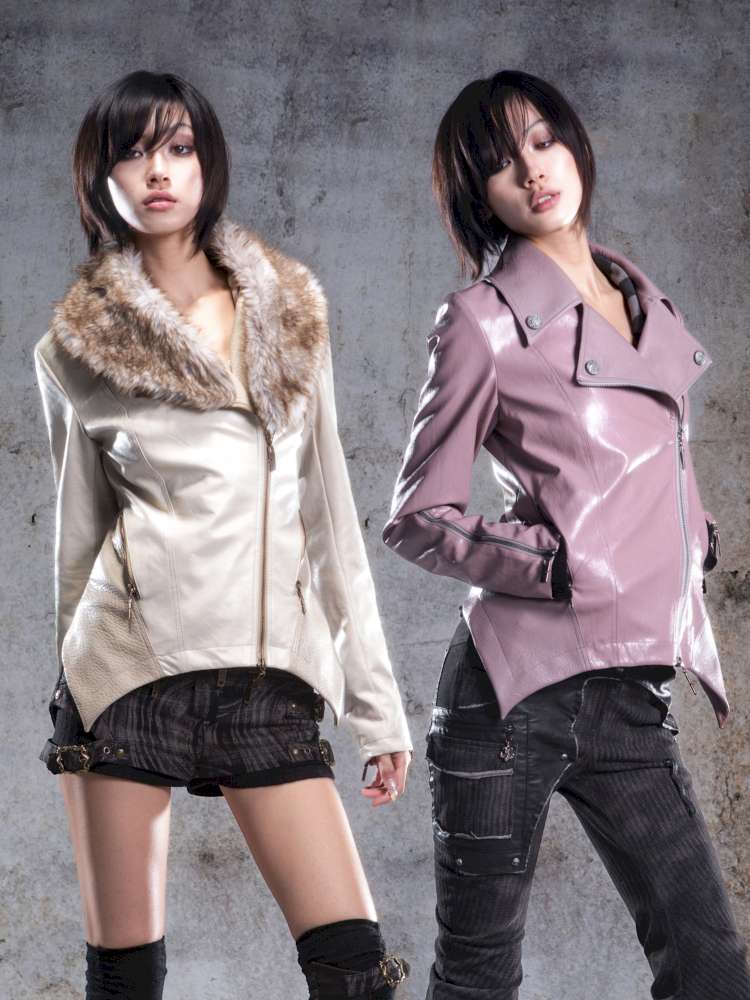 Fur Collar Stylish Slim-Fit Leather Jacket【s0000014481】