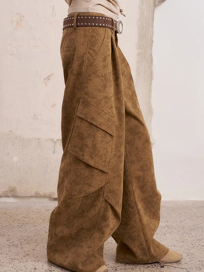 Pocket Structured Relaxed Straight-Leg Workwear Pants【s0000014071】