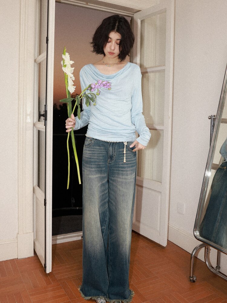 Retro Cat Whiskers Washed Jeans【s0000015463】