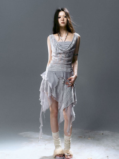 Hollow Swing Neck Sleeveless Blouse【s0000012644】